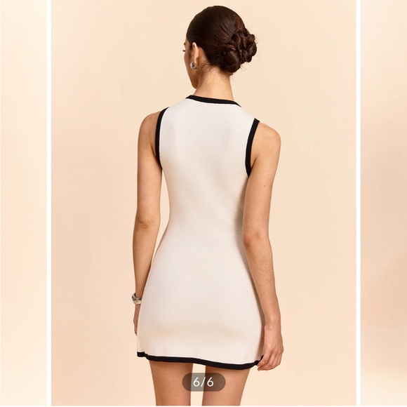 Commense Black and White Wrap Mini Dress - Picture 3 of 3